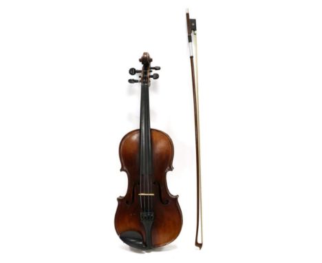 Violin 14 1/4'' two piece back, ebony fingerboard, label reads 'Antonius Stradivarius Cremonensis Faciebat Anno 1719', with b