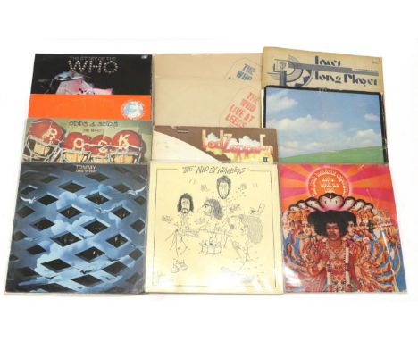 Various Records including Led Zeppelin II, Jimi Hendrix Axis:Bold As Love, Blind Faith (cover painted over), Faces Long Playe