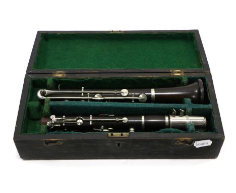 Boosey & Co Simple System Clarinet, stamped 'Boosey & Co Makers, London 18647L.P.', barrel and both joints show makers name a