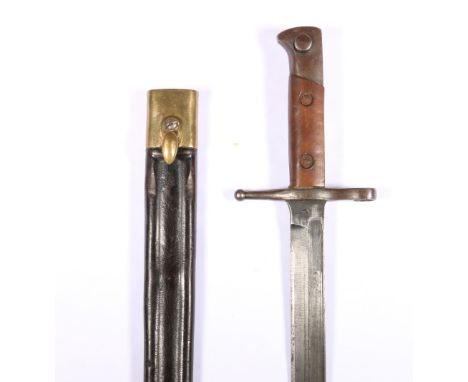 Italian Mal knife bayonet (Sciabola-baionetta Mal) having fullered blade with spear point, the ricasso stamped Terni (Fabbric