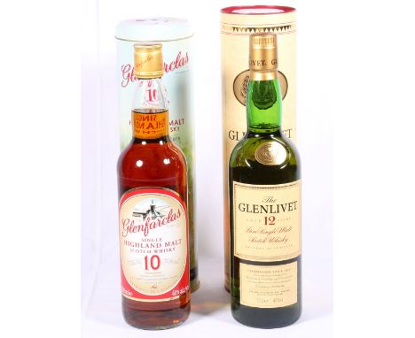 THE GLENLIVET 12 year old single malt scotch whisky 70cl 40% vol and GLENFARCLAS 10 year old single malt scotch whisky 70cl 4