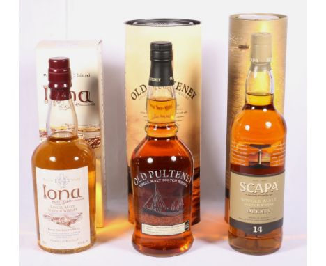 OLD PULTENEY 12 year old single malt scotch whisky 70cl 40% vol, SCAPA 14 year old single malt scotch whisky 70cl 40% vol, an