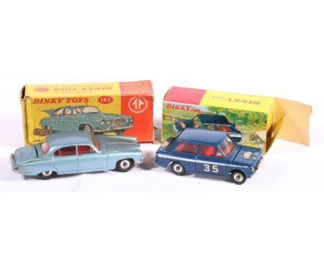 Dinky Toys 142 Jaguar Mark X metallic light blue with red interior boxed, model G box, F and Dinky Toys 214 Hillman Imp Rally