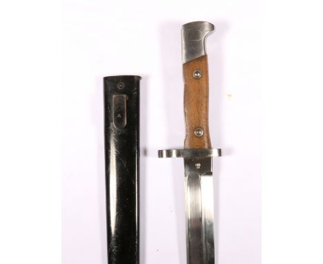 German knife bayonet pattern 71/84 (Seitengewehr 71/84) having fullered blade coming to a spear point, the ricasso stamped CE