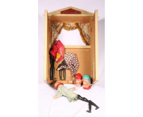 20th century Punch and Judy finger puppet theatre set