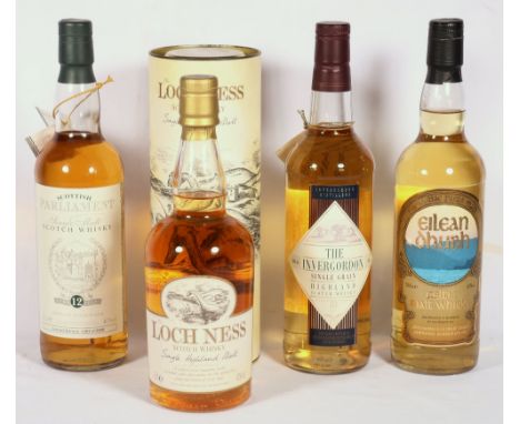 THE INVERGORDON 10 year old single grain scotch whisky 70cl 40% vol, THE LOCH NESS Highland single malt scotch whisky 70cl 40