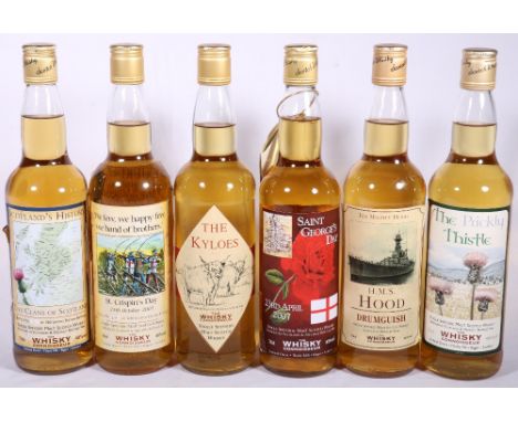 6 bottles of THE WHISKY CONNOISSEUR single malt scotch whiskies including HMS Hood DRUMGUISH bottle number 16 of 498, 70cl 40