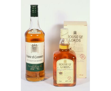 HOUSE OF COMMONS blended scotch whisky bottled by James Buchanan & Co Limited 75cl 40% vol and HOUSE OF LORDS deluxe blended 