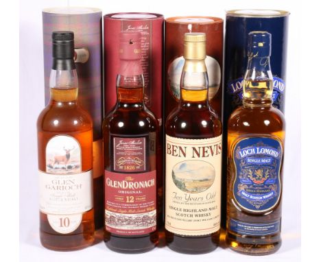 GLENDRONACH 12 year old Highland single malt scotch whisky 70cl 43% vol, BEN NEVIS 10 year old Highland single malt scotch wh