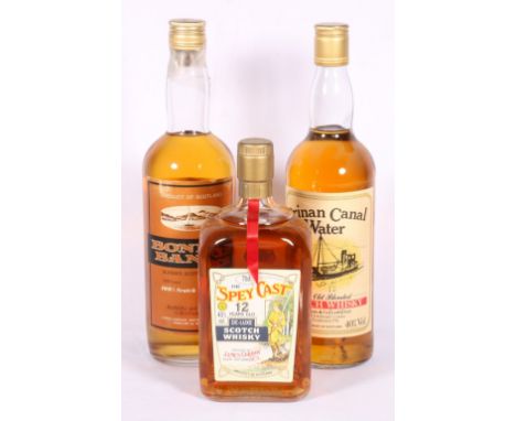 THE SPEY CAST 12 year old deluxe blended scotch whisky 70cl 40% vol, BONNIE BANKS blended scotch whisky 4/5 quart 100o proof 