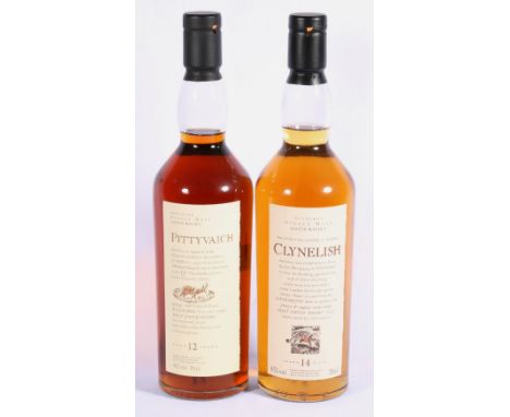 PITTYVAICH 12 year old floral and fauna series Speyside single malt scotch whisky 70cl 43% vol and CLYNELISH 14 year old flor