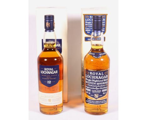 2 bottles of ROYAL LOCHNAGER 12 year old Highland single malt scotch whisky 70cl 40% vol, both boxed