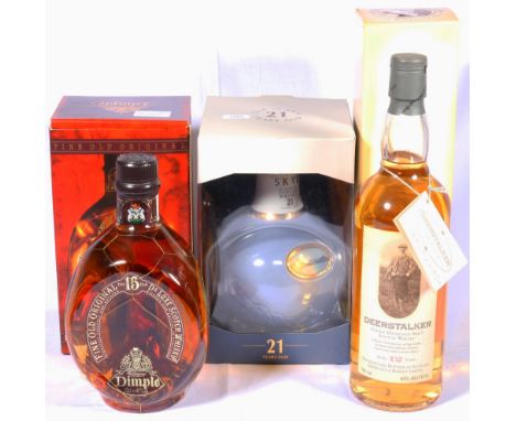 ISLE OF SKYE 21 year old blended scotch whisky bottled in a Wade decanter 70cl 40% vol, DIMPLE 15 year old blended scotch whi