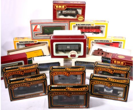 Approximately 100 Wrenn, Bachmann, Lima, Airfix, Hornby, Mainline and other OO gauge model railways rolling stock and wagons 