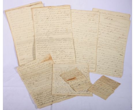Folder containing several manuscript sheets on French grammar