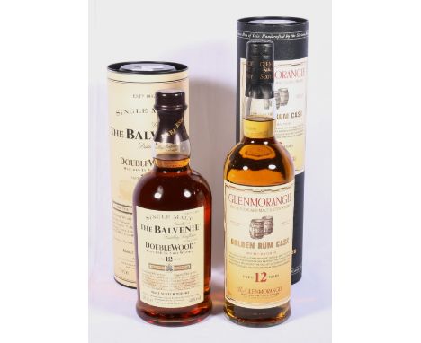 THE BALVENIE doublewood 12 year old single malt scotch whisky 70cl 40% vol and GLENMORANGIE golden rum cask double matured 12