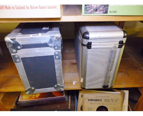 FLIGHT CASE AND TOOLBOX. Modern flight case 56 x 31cm and modern toolbox 40 x 32cm