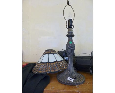 TIFFANY STYLE TABLE LAMP. Tiffany style table lamp and shade, H ~ 65cm