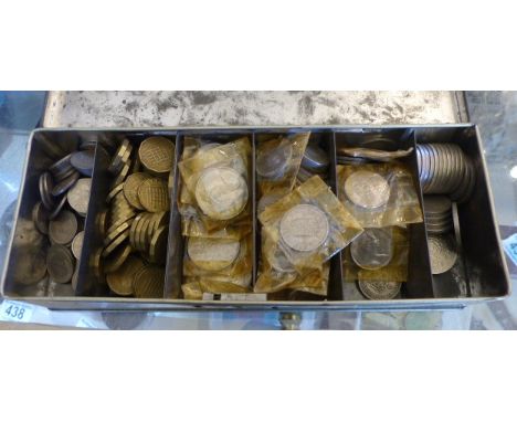 MONEYBOX FULL OF COINS. Vintage moneybox full of British coins
