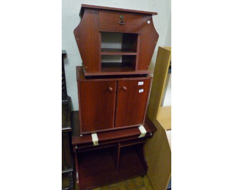 MODERN FURNITURE. Three pieces of modern furniture, desk TV stand and magazine rack