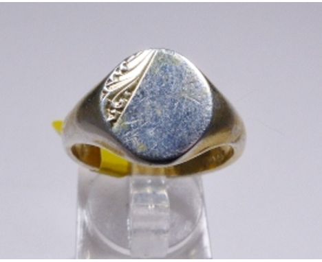 SILVER GENTS SIGNET RING. Sterling silver gents signet ring, size W