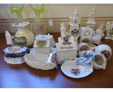 Quantity of Crested China Sea Side Interest, including Savoy Derry's Clock, Plymouth Devonia Sea Shell 'Listen to the Sea', G