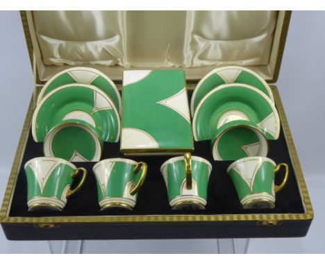 An Art Deco Crown Devon Tea Set, presented in the original box, numbered 2898A to base.