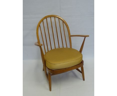 A Vintage Ercol Pine Spindle Back Bedroom Chair.
