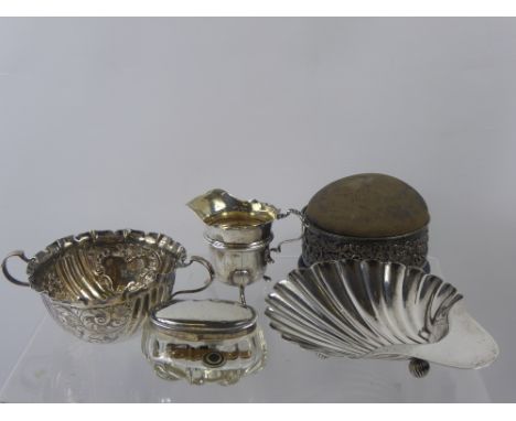 Miscellaneous Silver, including a creamer Birmingham hallmark, dated 1905, mm WA, sugar bowl Birmingham hallmark, dated 1903,