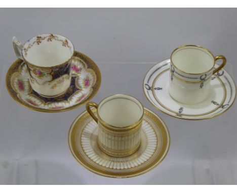 A Collection of Fine Coffee Cans and Saucers, including Royal Worcester and Royal Doulton amongst it. (10)