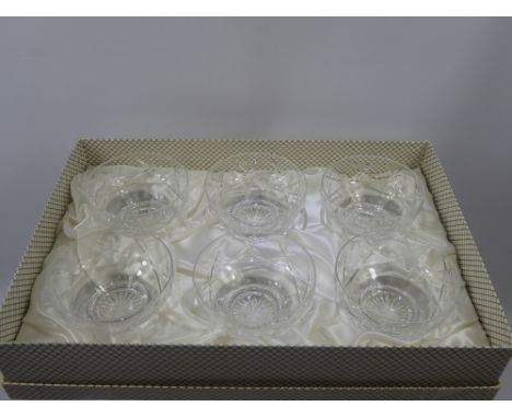 A Quantity of Stuart Crystal, including six dessert bowls, six sherry glasses, six red wine glasses, Edinburgh Crystal decant