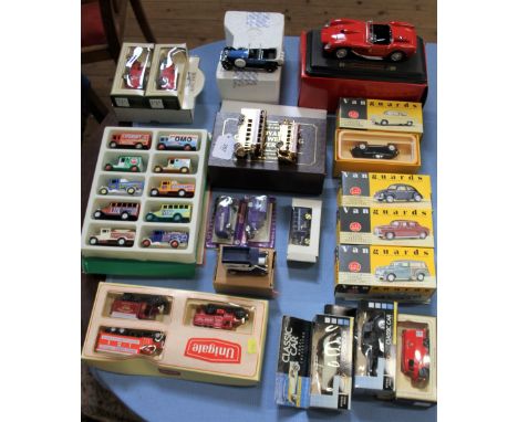 Burago Ferrari Testa Rossa, Mattel Cameo ten-piece Unilever collection, others by Franklin Mint, Majorette, Oxford Diecast an