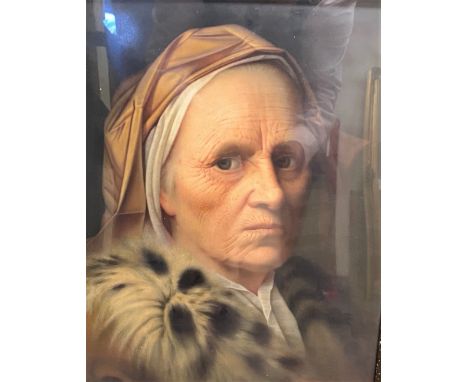 KPM porcelain plaque of an old womanlate 19th century, after Balthasar Denner. Alte Frau.The reverse bears various labels and