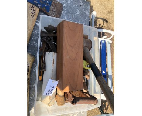 A QUANTITY OF HAND TOOLS AND TWO AXES