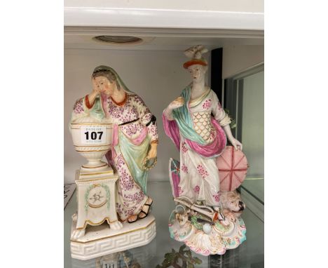 TWO&nbsp; PATCH MARK ANTIQUE DERBY PORCELAIN FIGURES