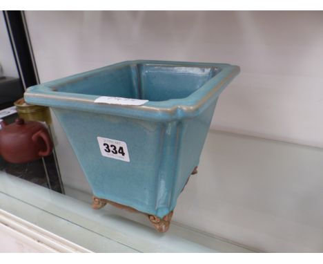 A ORIENTAL BLUE GLAZED PLANTER