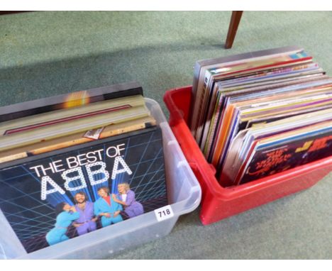 A COLLECTION OF VINYL RECORD LP'S AND BOX SETS, MOSTLY EASY LISTENING, INCLUDED ABBA, AND BEATLES CASSETTE BOX SET.