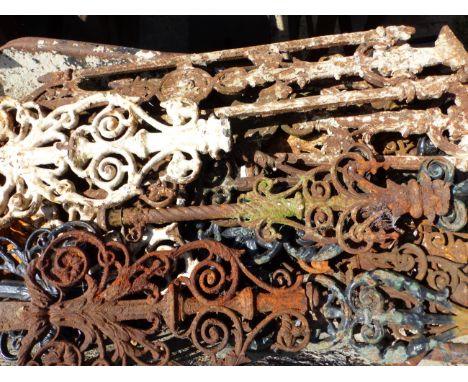 A QUANTITY OF CAST IRON RAILING SECTIONS