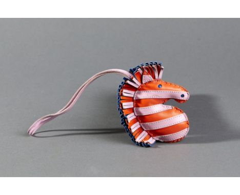 HermŠs Gri-Gri, model ?Geegee Savannah? Zebra charm in Milo lambskin. With its colorful mane and jungle spirit, this zebra br