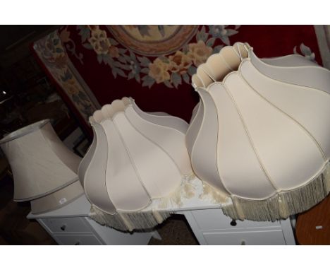 THREE LARGE TABLE LAMP SHADES