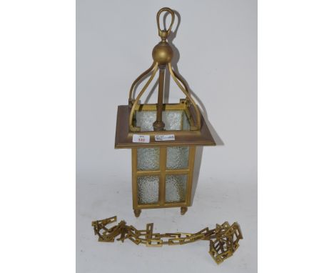 BRASS LANTERN FITTED FOR ELECTRICITY