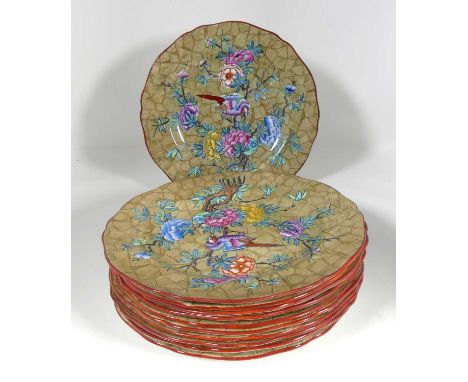 A set of eleven Copeland Spode Tumbledown Dick pattern plates, dia.23cm
