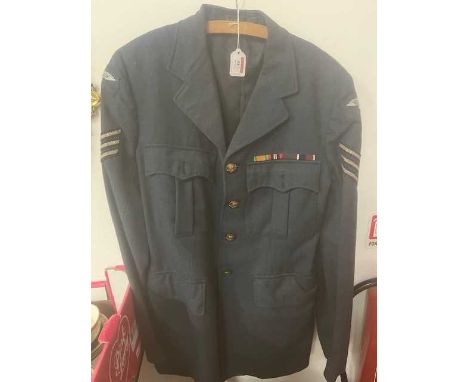 A post WWII RAF - Sgt Officer's tunic, together with overcoat.