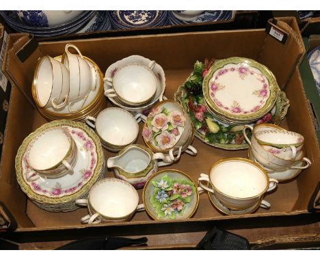 A box of mixed ceramics to include a Miramare Bavaria part tea service, together with Royal Coalport tea service