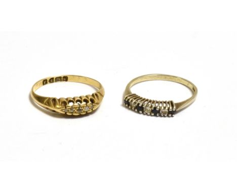 EDWARDIAN OLD CUT DIAMOND SET RING Hallmarked 9.375 Chester 1901, 4.7mm wide navette shaped head, with belcher claw sides, gr