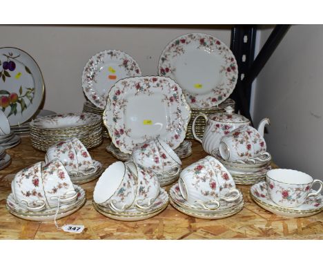 A MINTON 'ANCESTRAL' (S376) PATTERN PART DINNER SERVICE, comprising fourteen dinner plates, ten dessert / soup bowls, one 23c