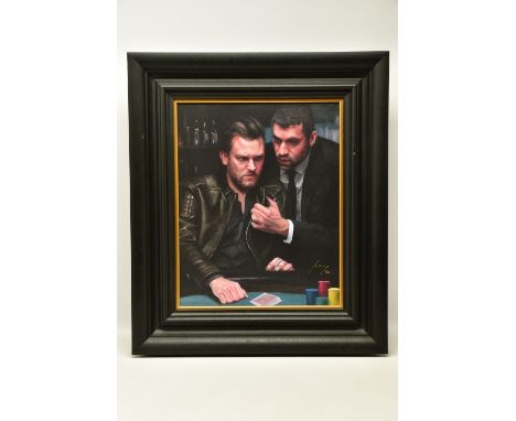 VINCENT KAMP (BRITISH CONTEMPORARY) 'HOLD BACK, IT'S NOT YOUR NIGHT' a signed limited edition print of figures in a casino, 1