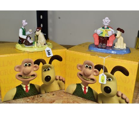 TWO BOXED COALPORT CHARACTERS 'WALLACE &amp; GROMIT' FIGURE GROUPS, comprising limited edition 'Picnic on the Moon' WG3, No.1