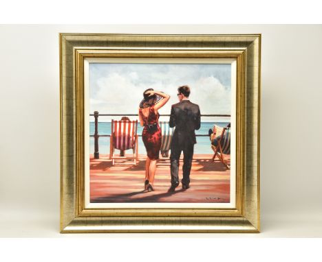 MARK SPAIN (BRITISH CONTEMPORARY) 'TREADING THE BOARDS', a signed limited edition print of male and female figures 89/195, wi