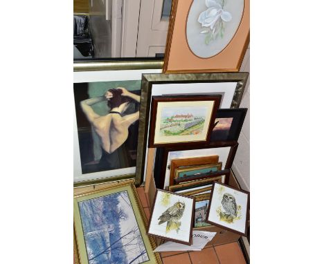 A COLLECTION OF LATE 20TH / EARLY 21ST CENTURY PAINTINGS AND PRINTS, to include C. D. Howells oil on canvas depicting a figur